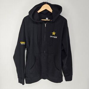 Independent Trading Husqvarna Rockstar Energy Hoodie Mens L Black Zip Up Racing